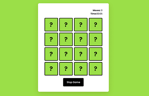 Interactive Pre-Lander Memory Game